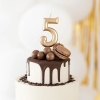 Świeczki urodzinowe tort świeczka złoty cyfra 5